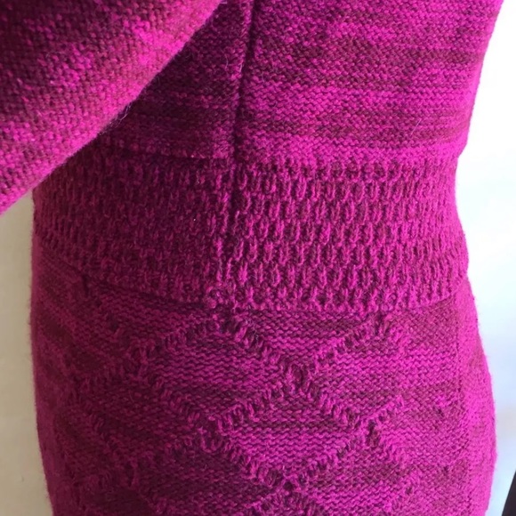 ANTHROPOLOGIE SPARROW Magenta Lambswool Cotton Soft Warm Knit Sweater Dress Nice - Picture 8 of 10